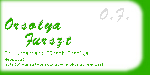 orsolya furszt business card