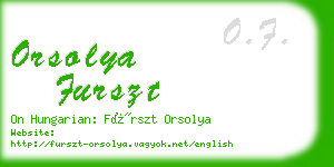 orsolya furszt business card